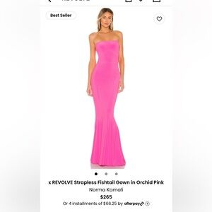 Norma Kamali x Revolve Strapless Fishtail Gown, Pink, Size Small
